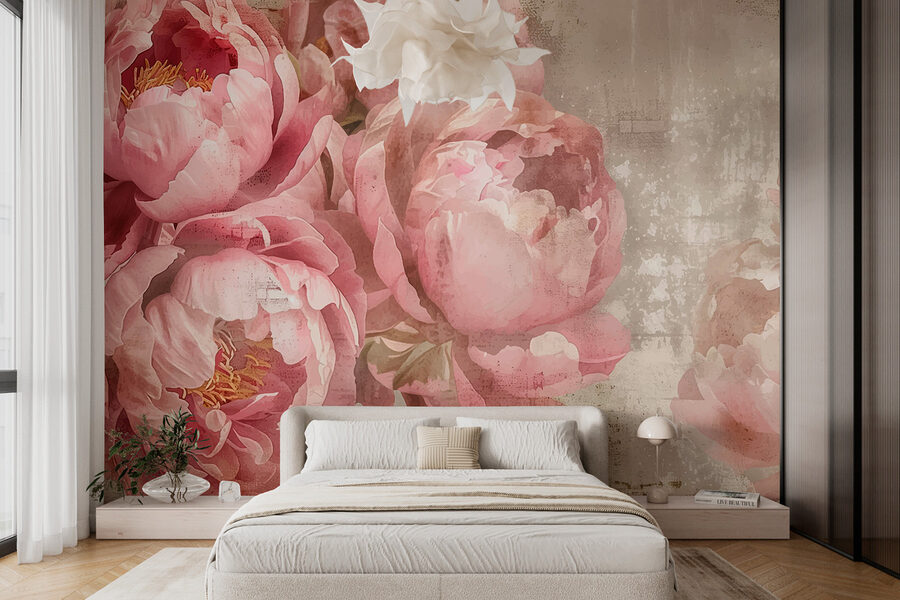 Eine Gruppe von rosa Blumen
