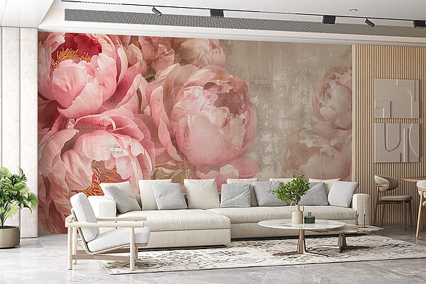 Eine Gruppe von rosa Blumen Eine Gruppe von rosa Blumen