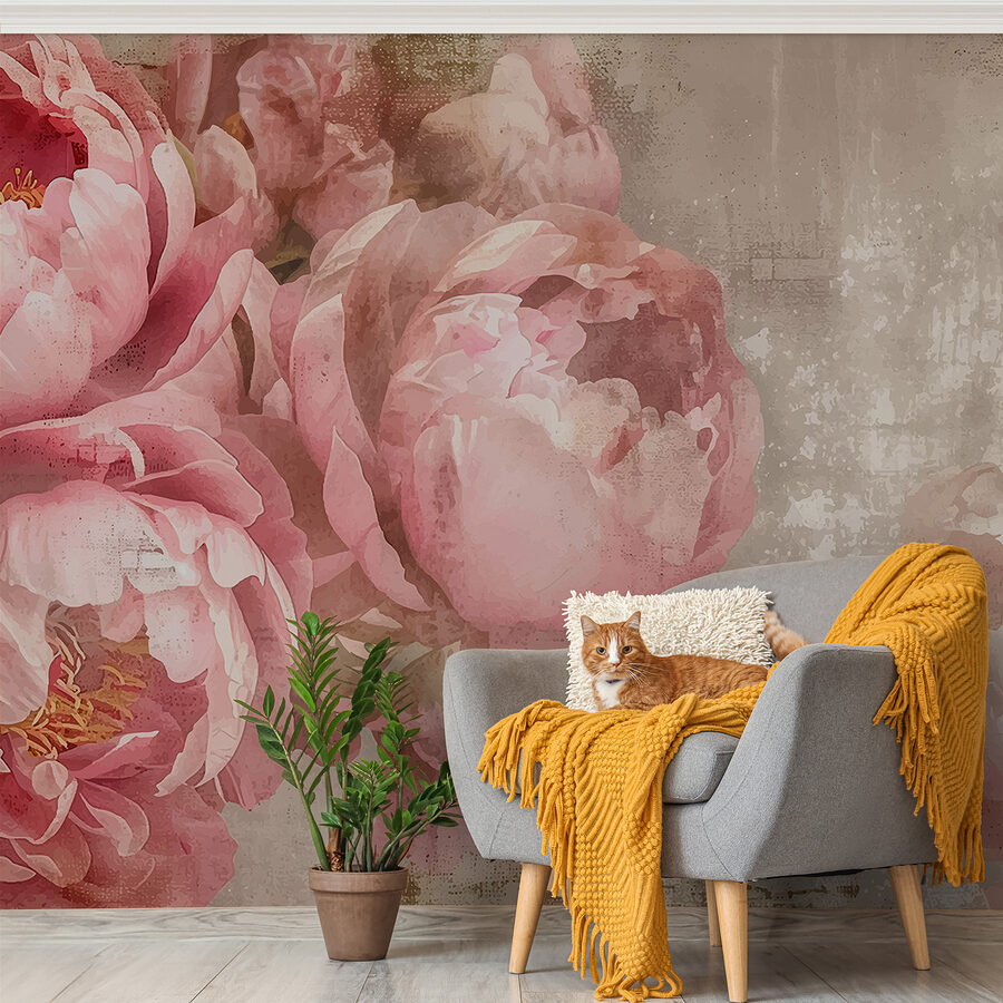 Eine Gruppe von rosa Blumen