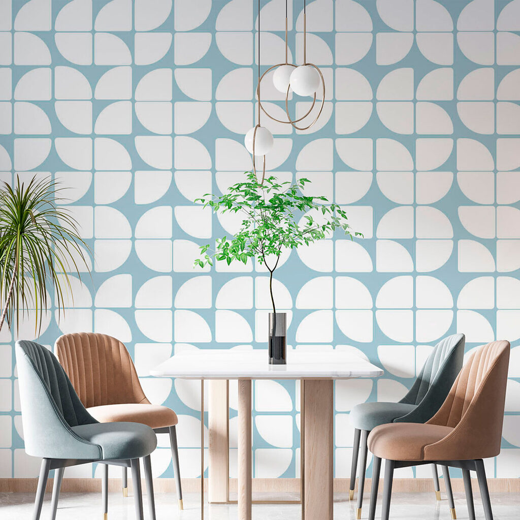 A pattern of white and blue circles