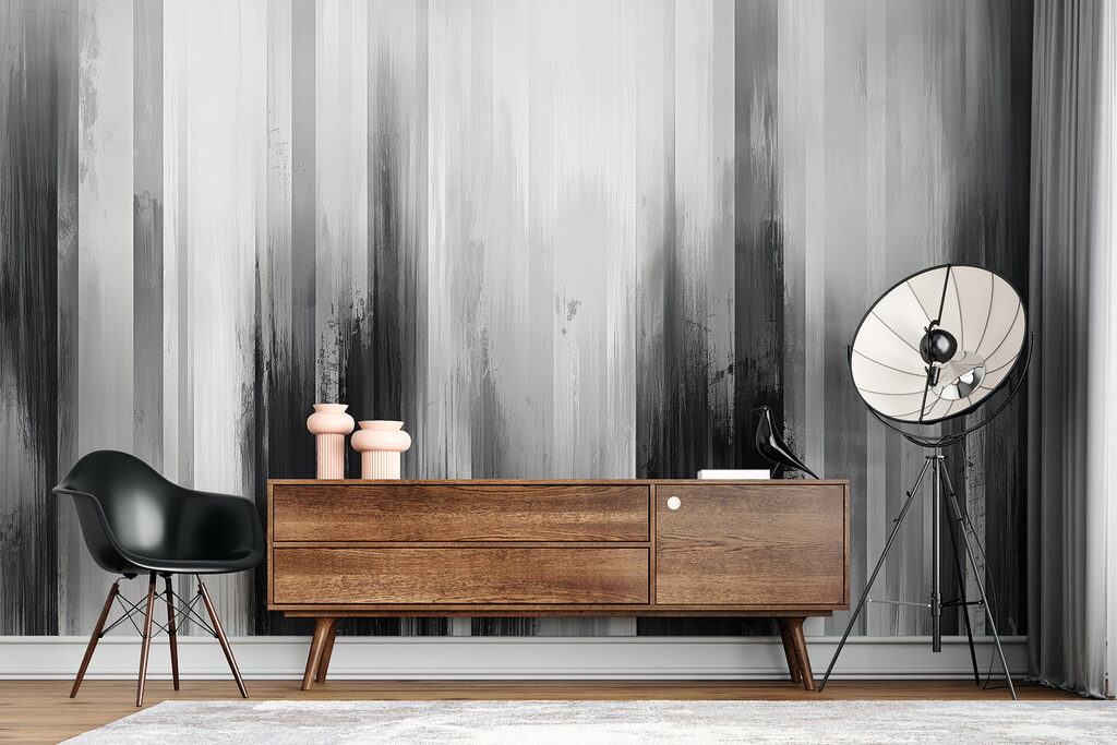 A black and white painting