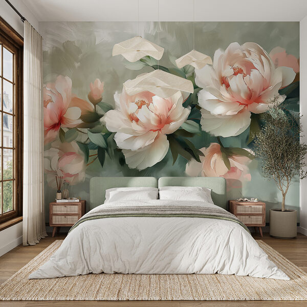 Eine Gruppe von Blumen auf einer weißen Fläche Eine Gruppe von Blumen auf einer weißen Fläche