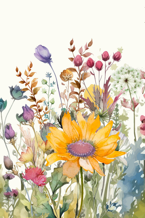 Ein Aquarell mit Blumen Ein Aquarell mit Blumen