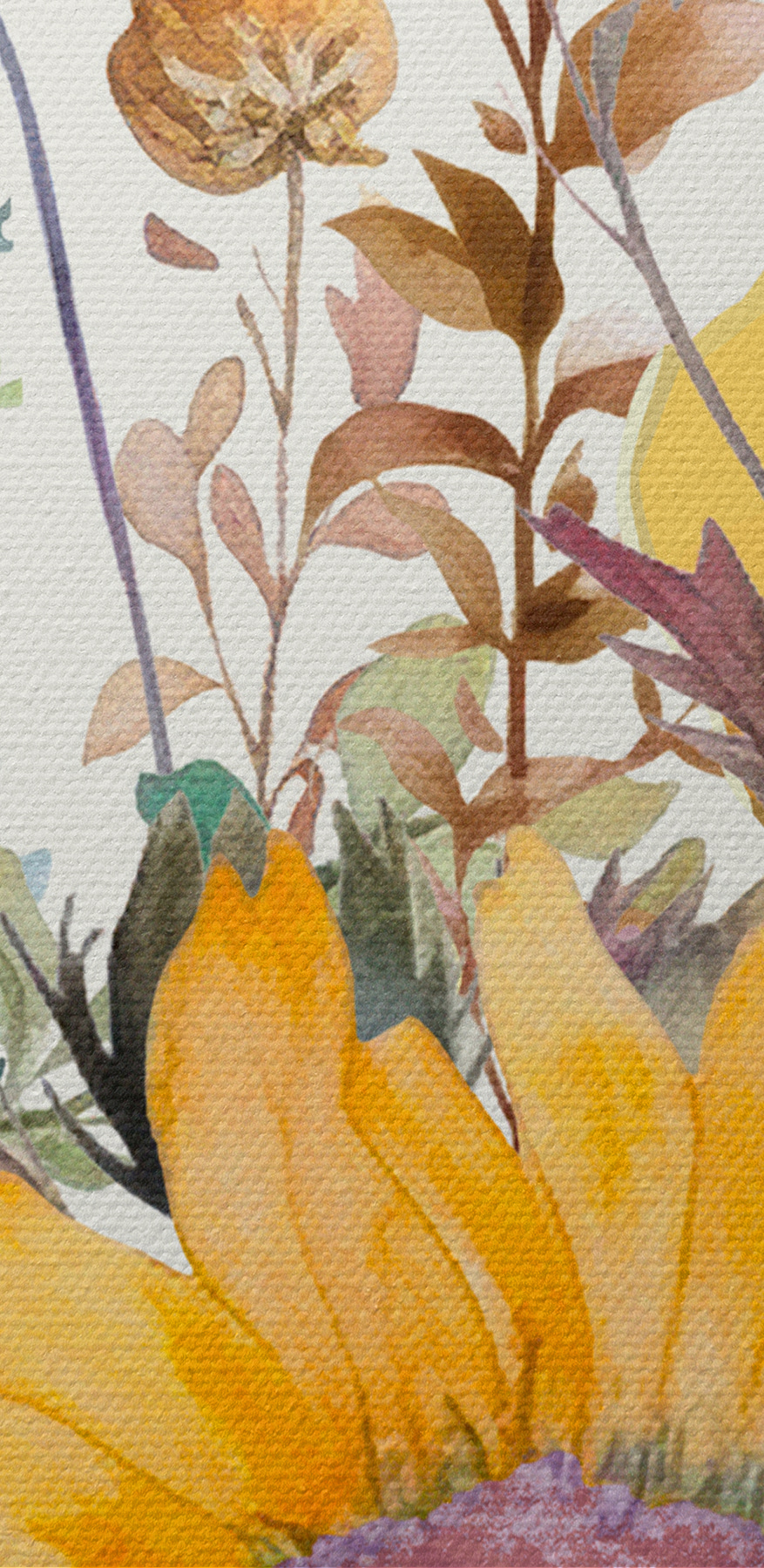 Ein Aquarell mit Blumen