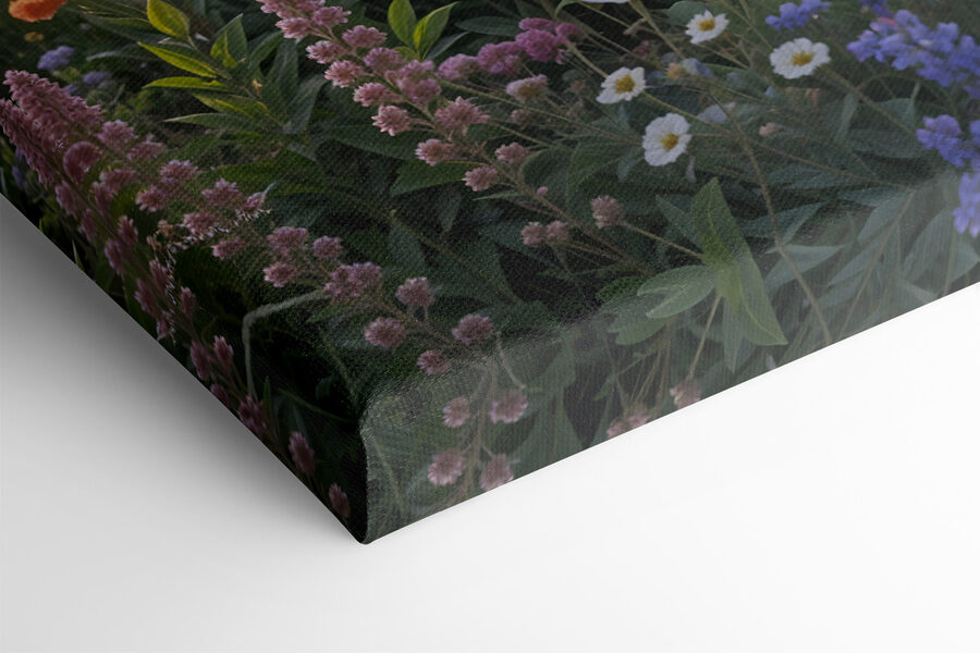 Ein Feld voller Blumen und Bäume