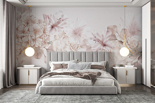 Group of flowers on a white background