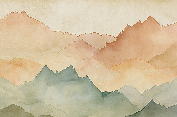 Aquarellmalerei von Bergen Aquarellmalerei von Bergen