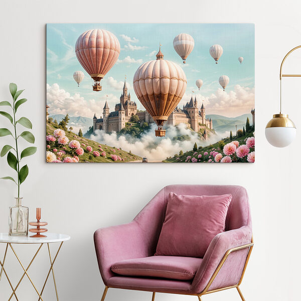 Schloss mit Heißluftballons Schloss mit Heißluftballons