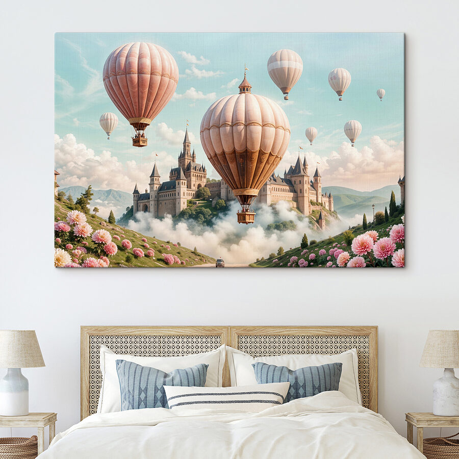 Schloss mit Heißluftballons