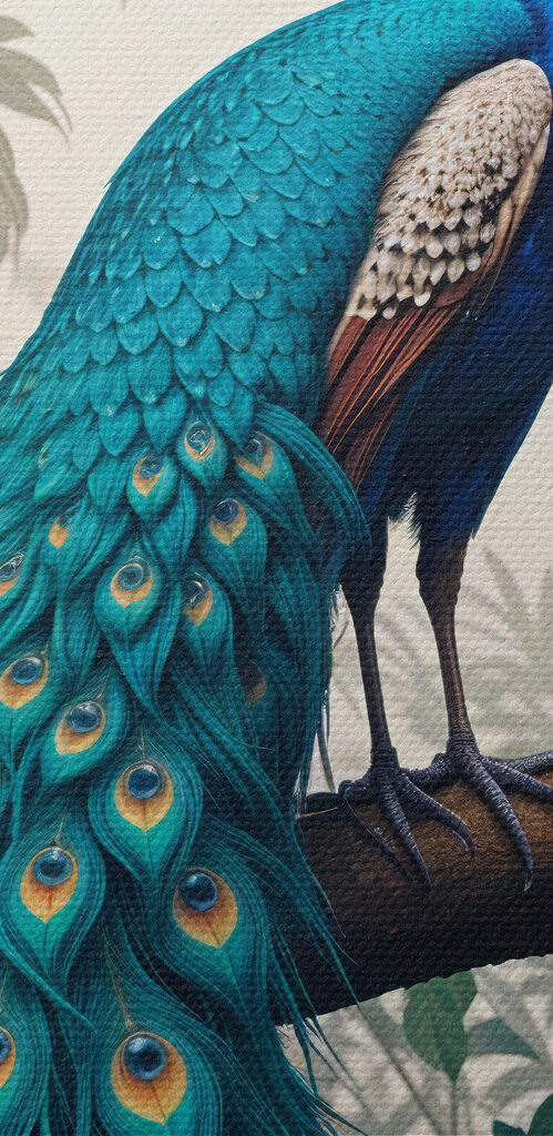 Peacock on a tree branch