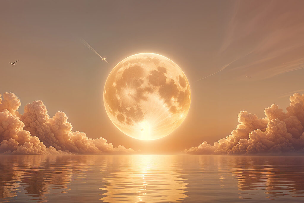 Moon and clouds in the sky