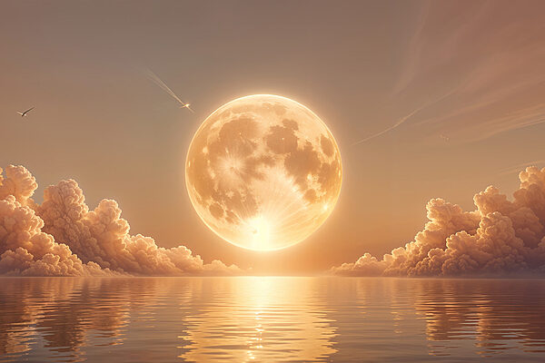 Mond und Wolken am Himmel Mond und Wolken am Himmel