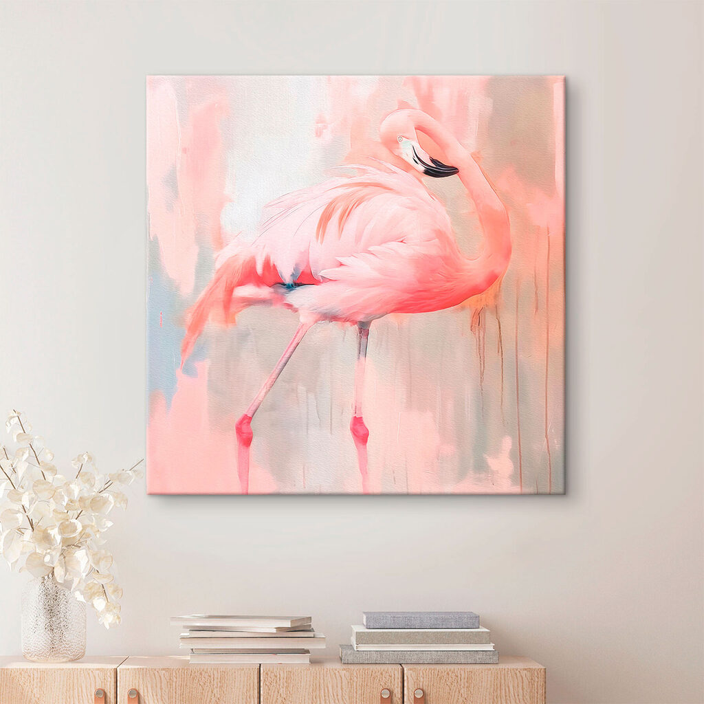 Pink flamingo with long legs