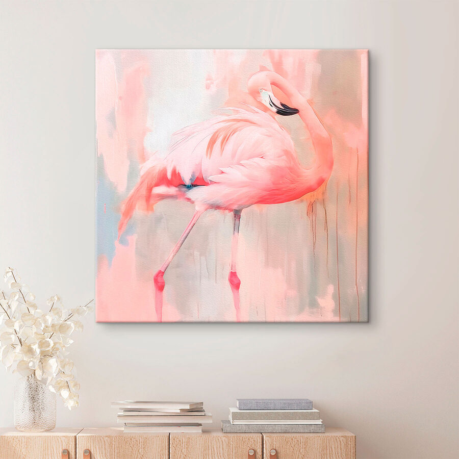 Rosa Flamingo mit langen Beinen