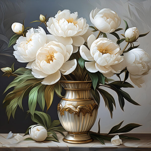 Gemälde von Blumen in einer Vase Gemälde von Blumen in einer Vase