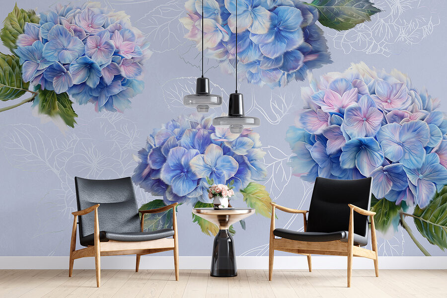 Gruppe von blauen Blumen
