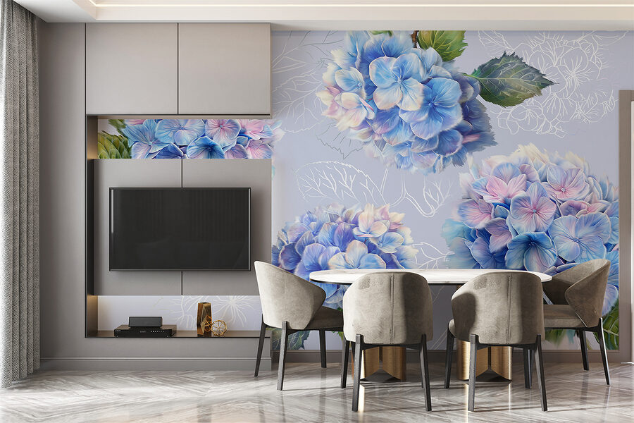 Gruppe von blauen Blumen