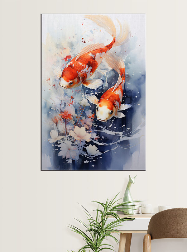 Ein Paar Fische schwimmt im Wasser Ein Paar Fische schwimmt im Wasser