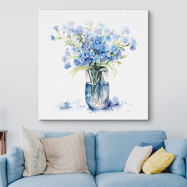 Aquarell einer Vase mit Blumen Aquarell einer Vase mit Blumen
