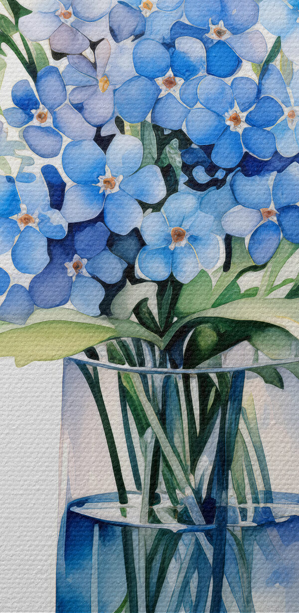 Aquarell einer Vase mit Blumen Aquarell einer Vase mit Blumen