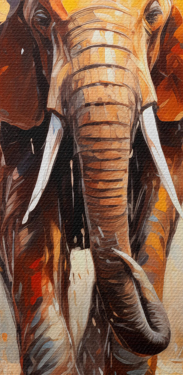 Group of elephants walking through water