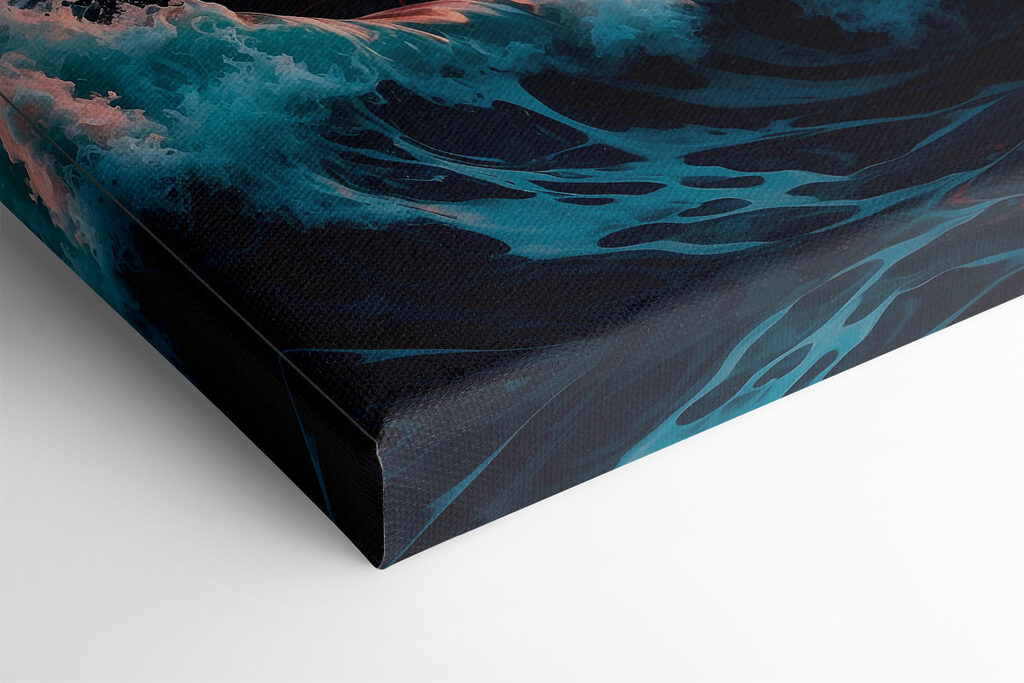 Waves in the ocean with a sunset
