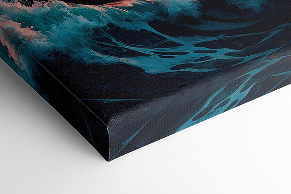 Waves in the ocean with a sunset