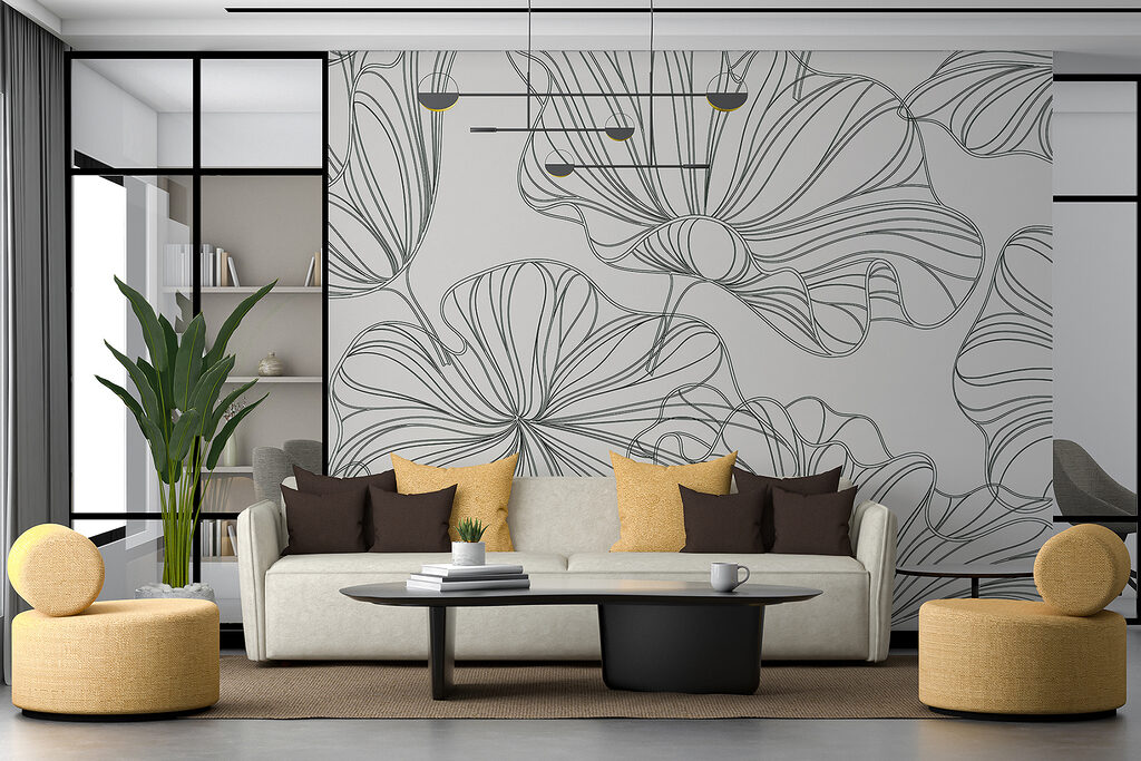 Pattern of flowers on a white background