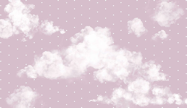 Pink and white background with white clouds
