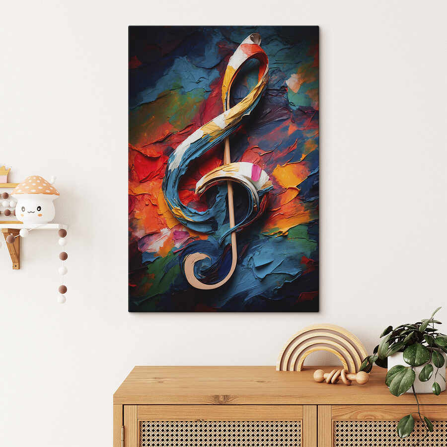 Bunt bemalter Violinschlüssel Bunt bemalter Violinschlüssel