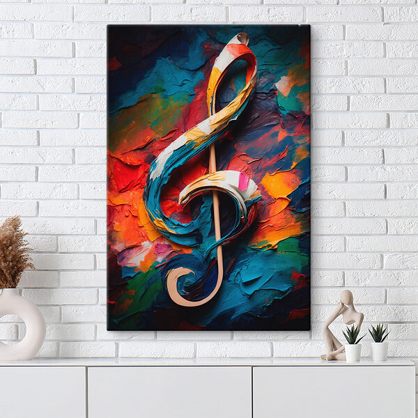 Bunt bemalter Violinschlüssel Bunt bemalter Violinschlüssel
