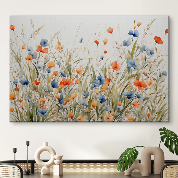 Malerei von Blumen und Gras Malerei von Blumen und Gras