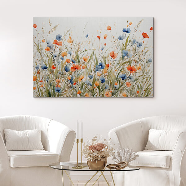 Malerei von Blumen und Gras Malerei von Blumen und Gras