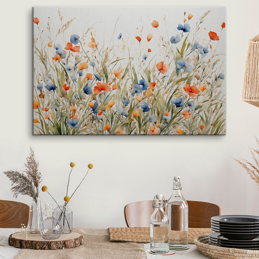 Malerei von Blumen und Gras Malerei von Blumen und Gras