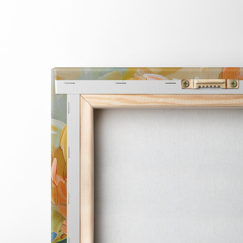 Painting of flowers on a canvas