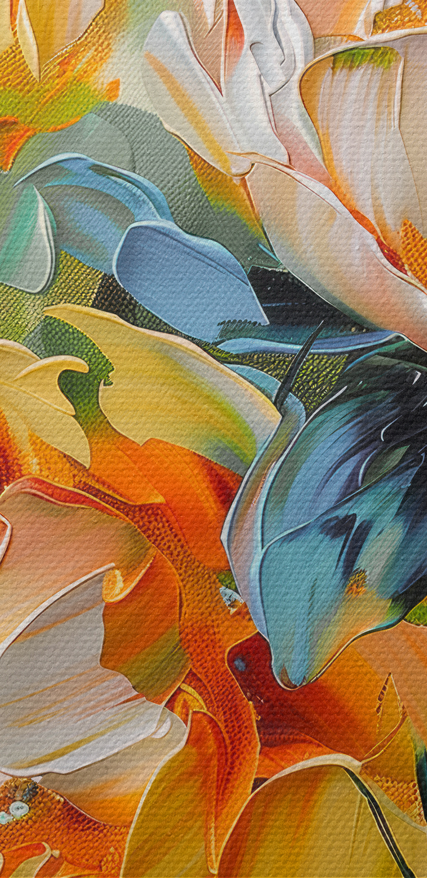 Gemälde von Blumen auf einer Leinwand