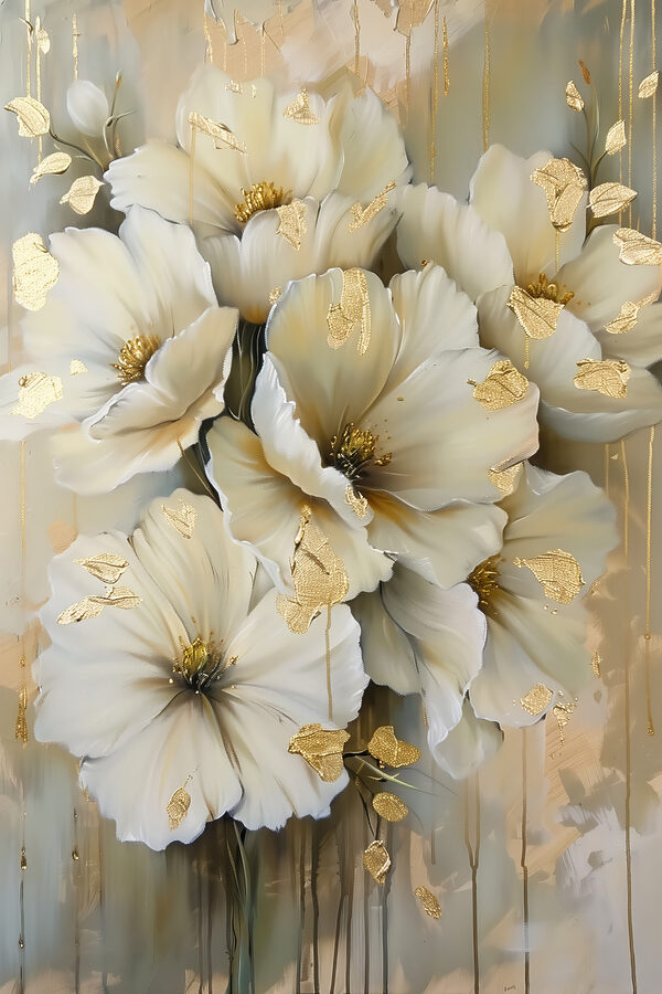 Elegante Blumen mit metallischen Details. Elegante Blumen mit metallischen Details.