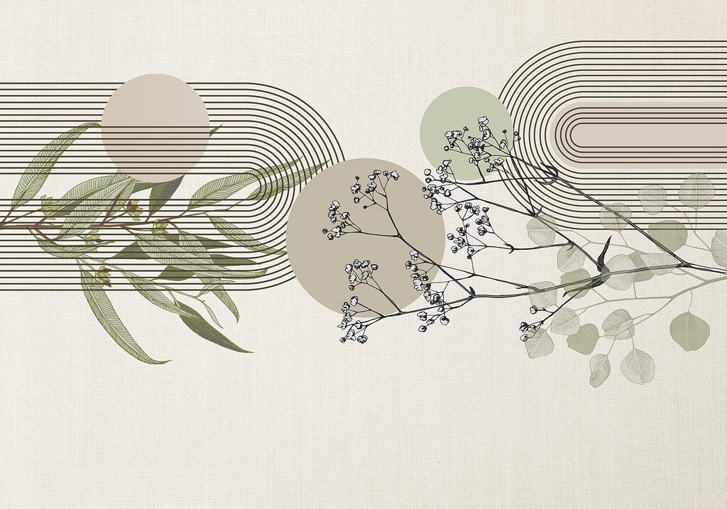 Botanisches Design mit abstrakten Elementen. Botanisches Design mit abstrakten Elementen.