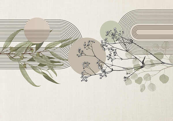 Botanisches Design mit abstrakten Elementen. Botanisches Design mit abstrakten Elementen.