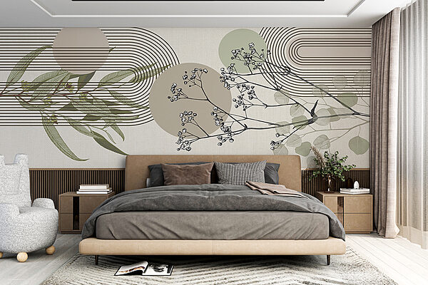 Botanisches Design mit abstrakten Elementen. Botanisches Design mit abstrakten Elementen.