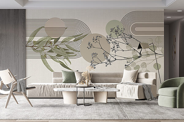 Botanisches Design mit abstrakten Elementen. Botanisches Design mit abstrakten Elementen.