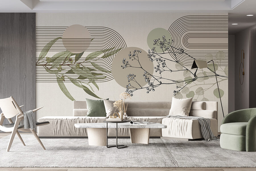 Botanisches Design mit abstrakten Elementen. Botanisches Design mit abstrakten Elementen.
