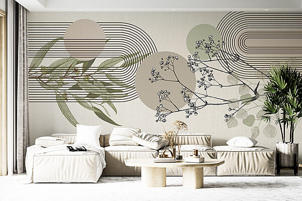 Botanisches Design mit abstrakten Elementen. Botanisches Design mit abstrakten Elementen.