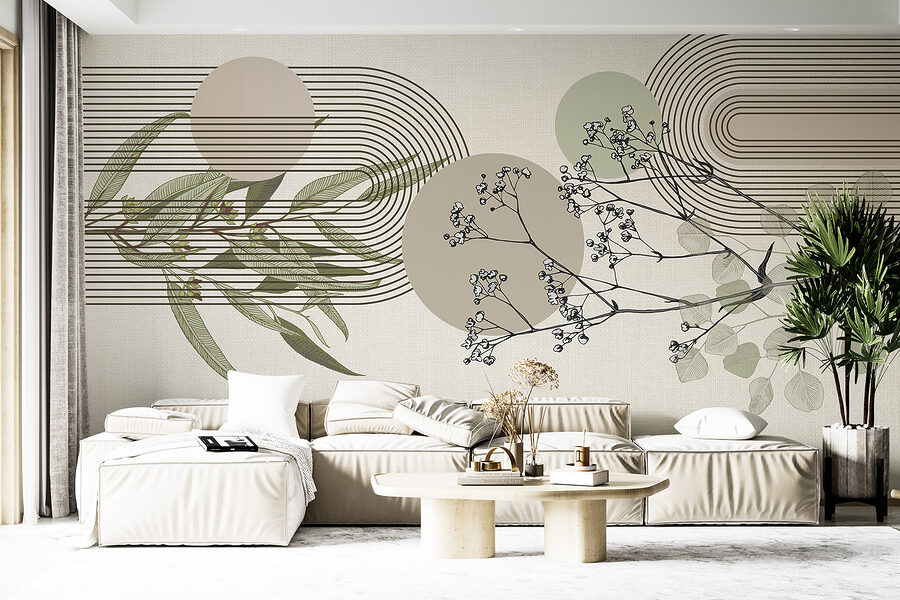 Botanisches Design mit abstrakten Elementen. Botanisches Design mit abstrakten Elementen.