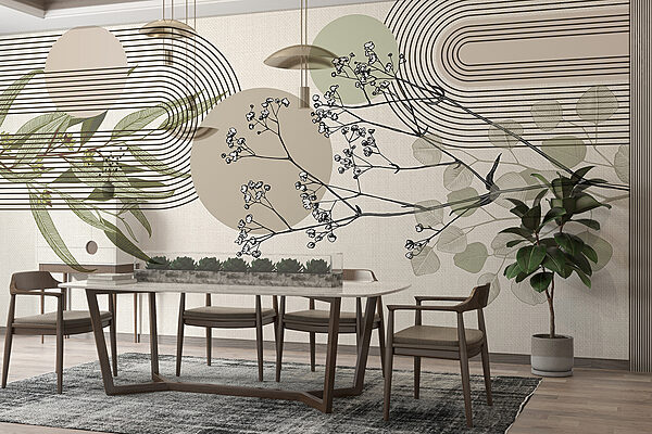 Botanisches Design mit abstrakten Elementen. Botanisches Design mit abstrakten Elementen.