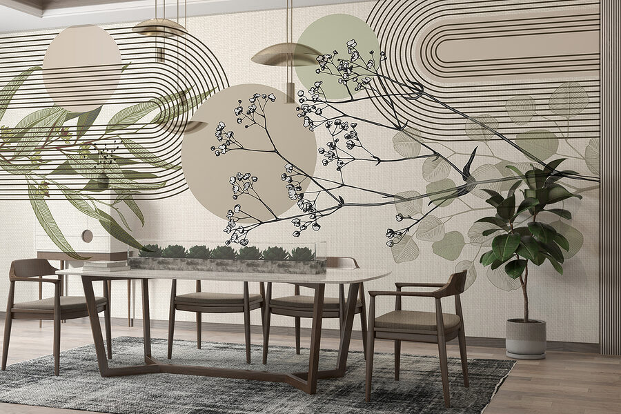 Botanisches Design mit abstrakten Elementen. Botanisches Design mit abstrakten Elementen.