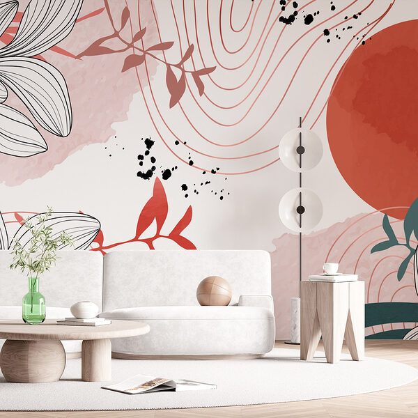 Weißes und rotes Blumendesign Weißes und rotes Blumendesign