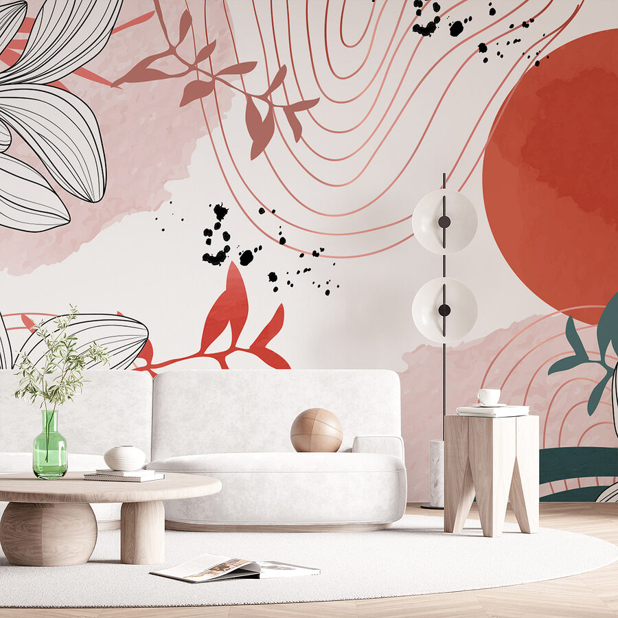 Weißes und rotes Blumendesign