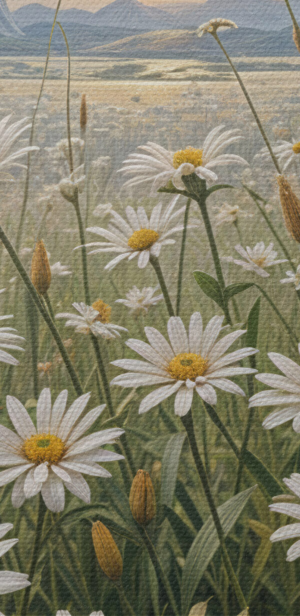 Feld mit weißen Blumen Feld mit weißen Blumen