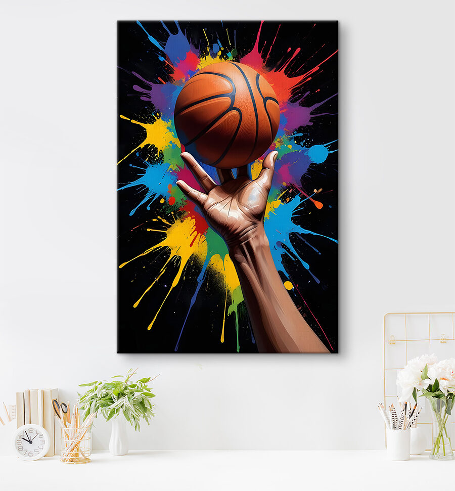 Hand hält einen Basketball Hand hält einen Basketball
